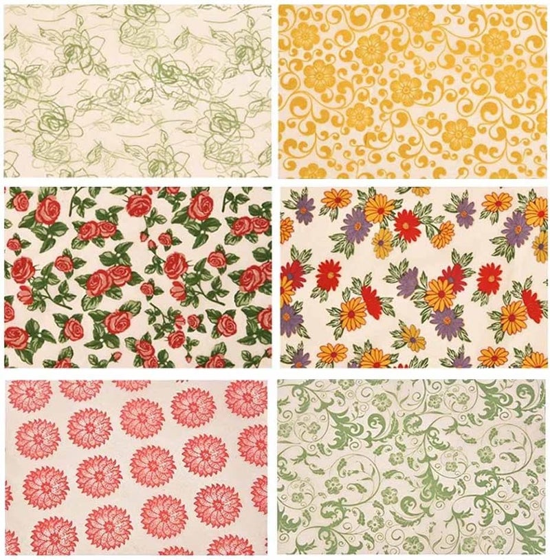 Primst 6PCS Pottery Art DIY Stickers Ceramic Clay Transfer Paper Flower Paper Porcelain Glaze Underglaze Transfers for Pottery Overglaze Enamel Waterslide Decal (Multicolor) - Image 1